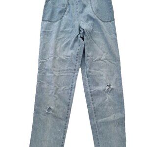 Vintage 90s Chic Distressed High Rise Mom Jeans Denim Womens 8 Light Wash Pants